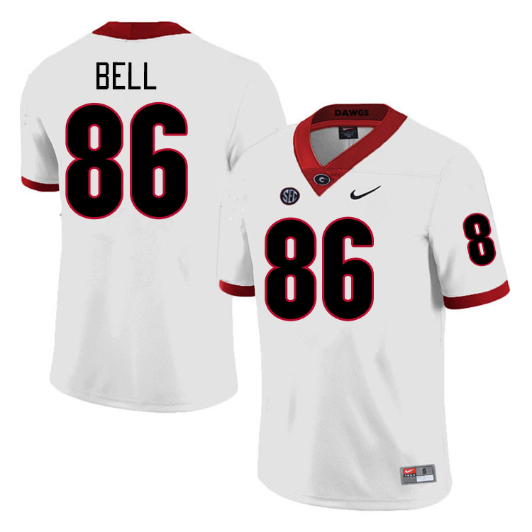 #86 Dillon Bell Georgia Bulldogs Jerseys Football Stitched-Retro White